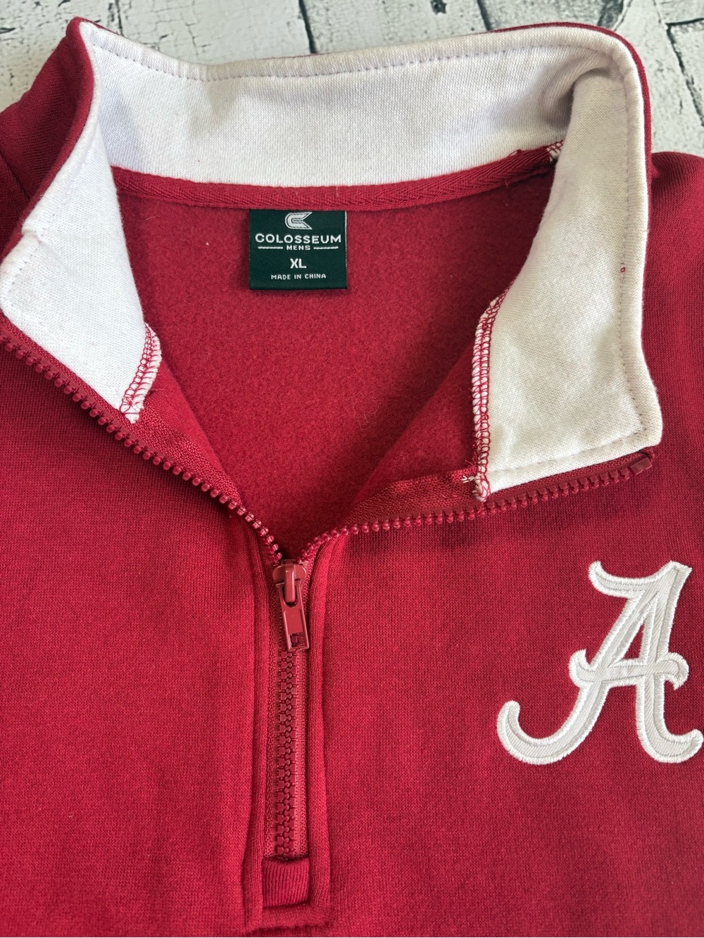 Colosseum Alabama Crimson Tide Quarter Zip Pullover Sweatshirt Men’s XL